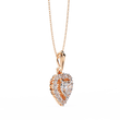 Heart Shape Moissanite Diamond Halo Pendant Necklace - View 9
