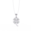 Floral Motif Lucky Charm Pendant with Heart Lab Grown Diamond - View 9