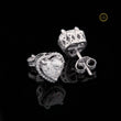 Heart Shaped Halo Lab Diamond Stud Earrings with Center Stones and Sparkling Accent Border for a Romantic - View 3