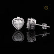 Heart Shaped Halo Moissanite Diamond Stud Earrings with Center Stones and Sparkling Accent Border for a Romantic - View 2