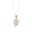 Floral Motif Lucky Charm Pendant with Heart Lab Grown Diamond - View 2