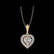 Heart Shape Moissanite Diamond Halo Pendant Necklace
