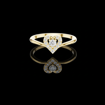Heart Shaped Round Cut Moissanite Diamond Halo Engagement Ring