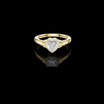 Classic Romance Setting Heart Cut Lab Diamond Halo Ring