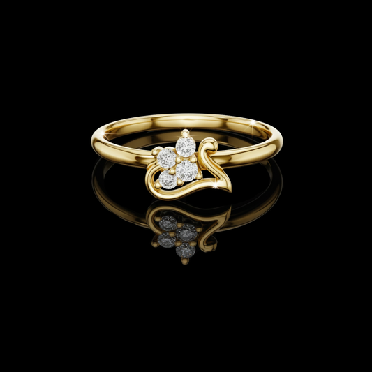 Swirl Cluster Round Cut Lab Diamond Engagement Ring