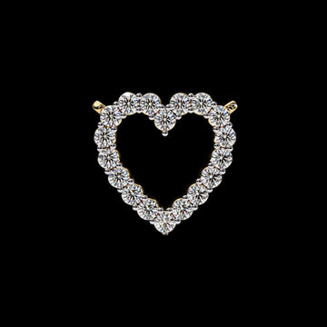 Romantic Love Motif Pendant with Round Lab Grown Diamond