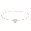 Round Cut Lab Diamond Adjustable Heart Bracelet - View 3