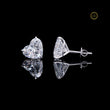 Elegant Heart Shaped Moissanite Diamond Stud Earrings in Polished Silver Sparkling Romantic Jewelry - View 2