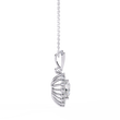 Heart Shape Moissanite Diamond Halo Pendant Necklace - View 4