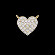 Round Lab Grown Diamond Heart Shaped Charm Two Loop Pendant