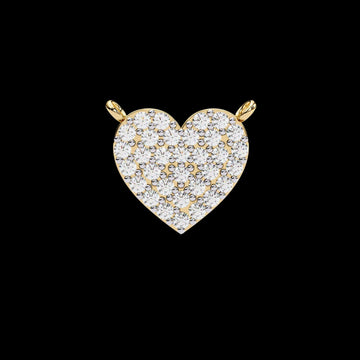 Round Lab Grown Diamond Heart Shaped Charm Two Loop Pendant