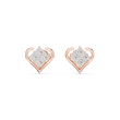 Crown Collection Heart Shaped Princess Moissanite Diamond Stud Earrings - View 2