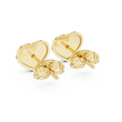 Romantic Heart Shape With Round Lab Diamond Stud Earrings with Pavé Brilliance - View 8