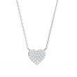 Round Lab Grown Diamond Heart Shaped Charm Two Loop Pendant - View 4