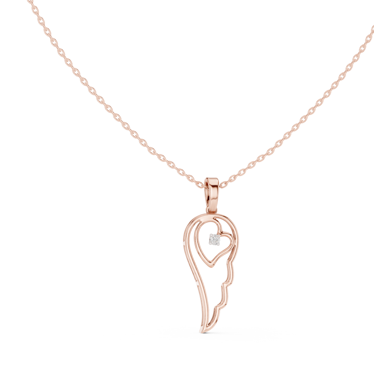 Abstract Spiritual Silhouette Charm Pendant with Round Moissanite Diamond - View 2