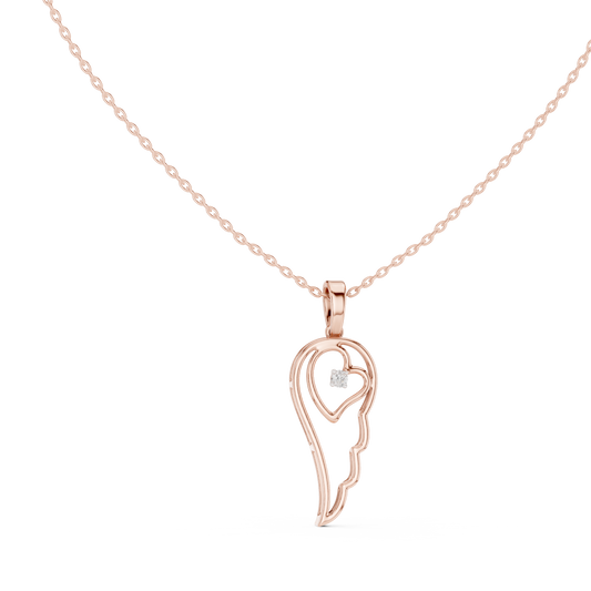 Abstract Spiritual Silhouette Charm Pendant with Round Moissanite Diamond - View 2
