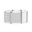 Round Cut Lab Grown Diamond Men's Multi Row Grid Pave Iced Out Statement Ring - View 9