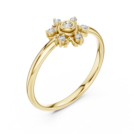 Round Lab Diamond Nature Inspired Engagement Ring - View 2