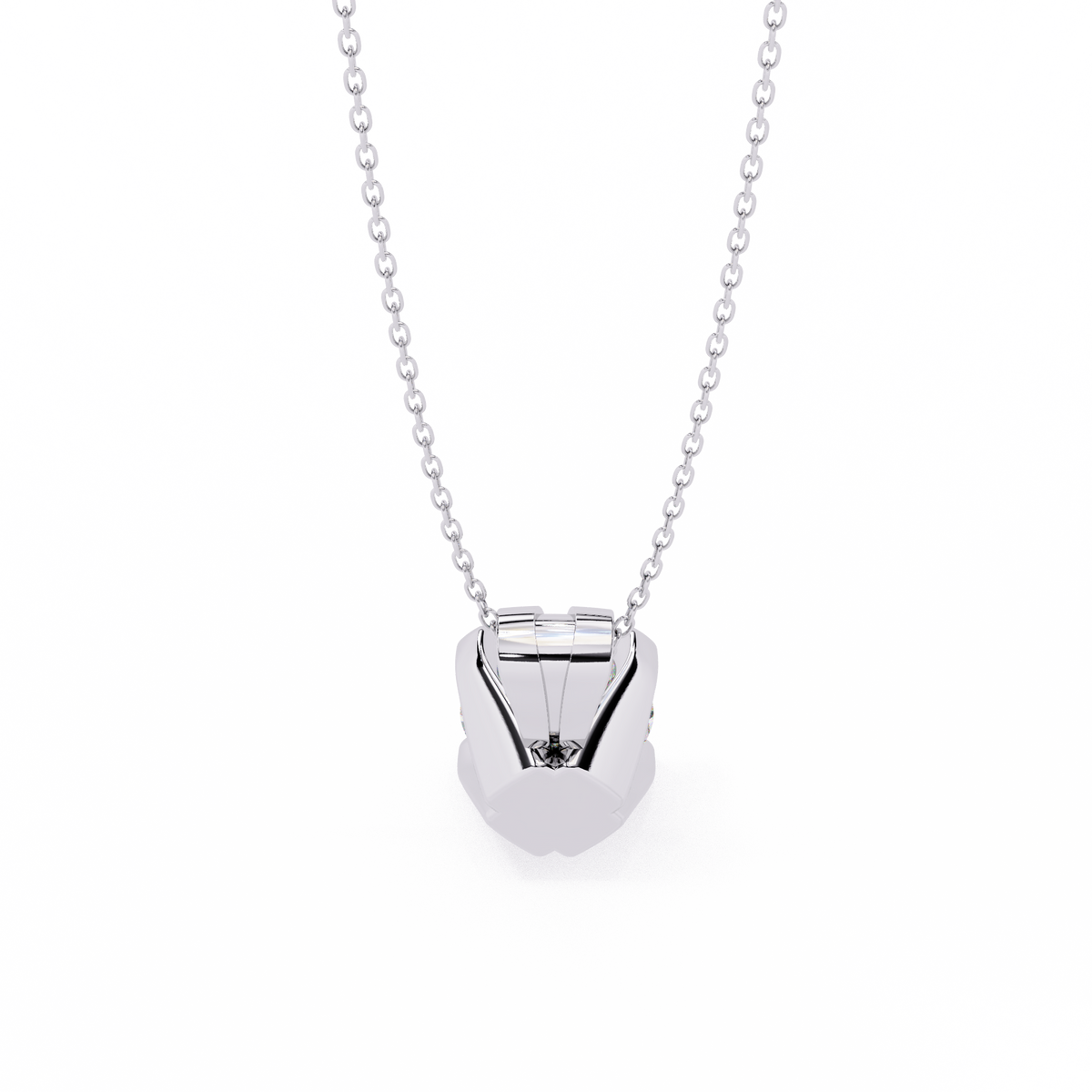 Round Moissanite Diamond Pendant with Heavy Four Prong Double Bail Setting - View 10