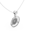 Greek Key Pattern Border Statement Pendant with Round Lab Grown Diamond - View 9
