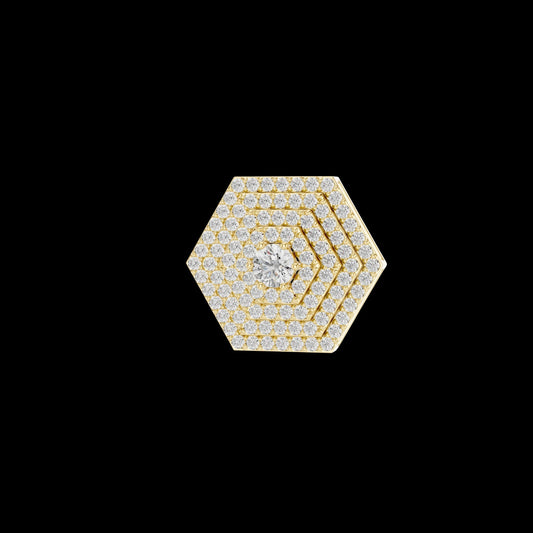 Symmetrical Layering Pendant with Round Moissanite Diamond