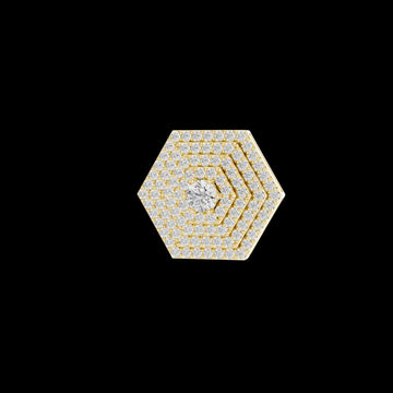 Symmetrical Layering Pendant with Round Lab Grown Diamond