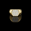 Round Cut Lab Grown Diamond Men's Modern Geometric Cluster Wedding Band