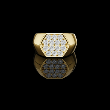 Round Cut Moissanite Diamond Men's Modern Geometric Cluster Wedding Band