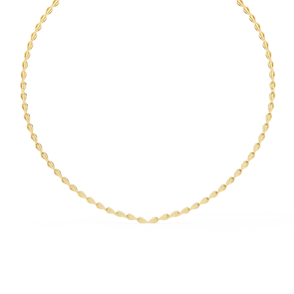 Pear Moissanite Diamond Tennis Necklace - View 8
