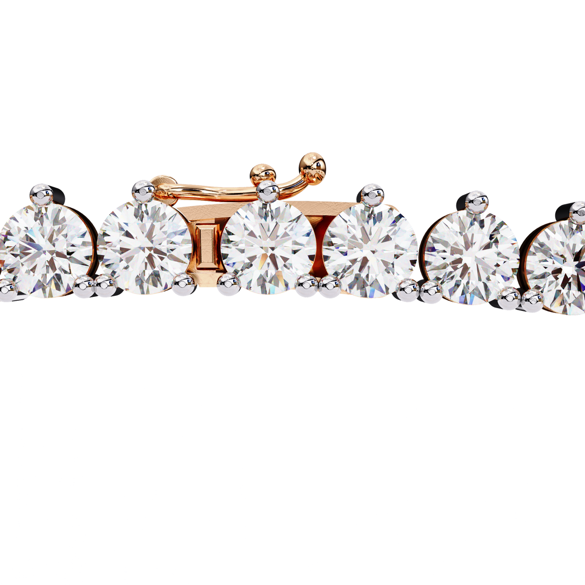 Round Cut Lab Grown Diamond V Shape Tennis Necklace - View 8