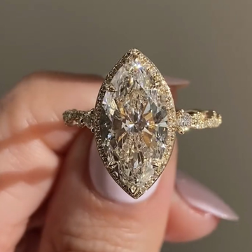 Halo Marquise Cut Lab Diamond Engagement Ring