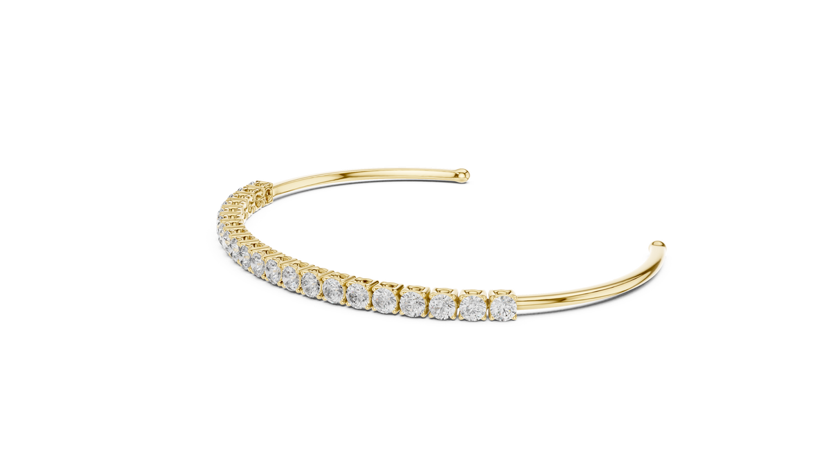 Open Cuff Round Lab Diamond Bracelet for Women - View 7