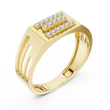 Round Cut Lab Grown Diamond Men's Architectural Side Cutout Statement Band - View 4