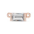 Horizontal Baguette Cut Lab Grown Diamond Solitaire Bar Pendant - View 2