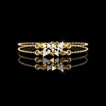 Round Cut Lab Diamond Adjustable Double Chain Bracelet
