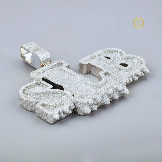 Iced Out Lab Diamond Letter Pendant Custom Hip Hop Necklace by Ivevar - View 2