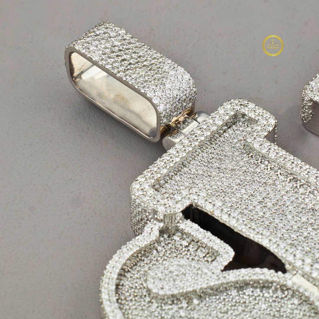 Iced Out Lab Diamond Letter Pendant Custom Hip Hop Necklace by Ivevar - View 3