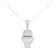 Sports Theme Ball Motif Charm Pendant with Round Lab Grown Diamond - View 3