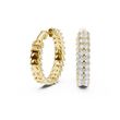 Vine Pattern Marquise Cut Lab Diamond Hoop Earrings Inside Out Leaf Design - View 4