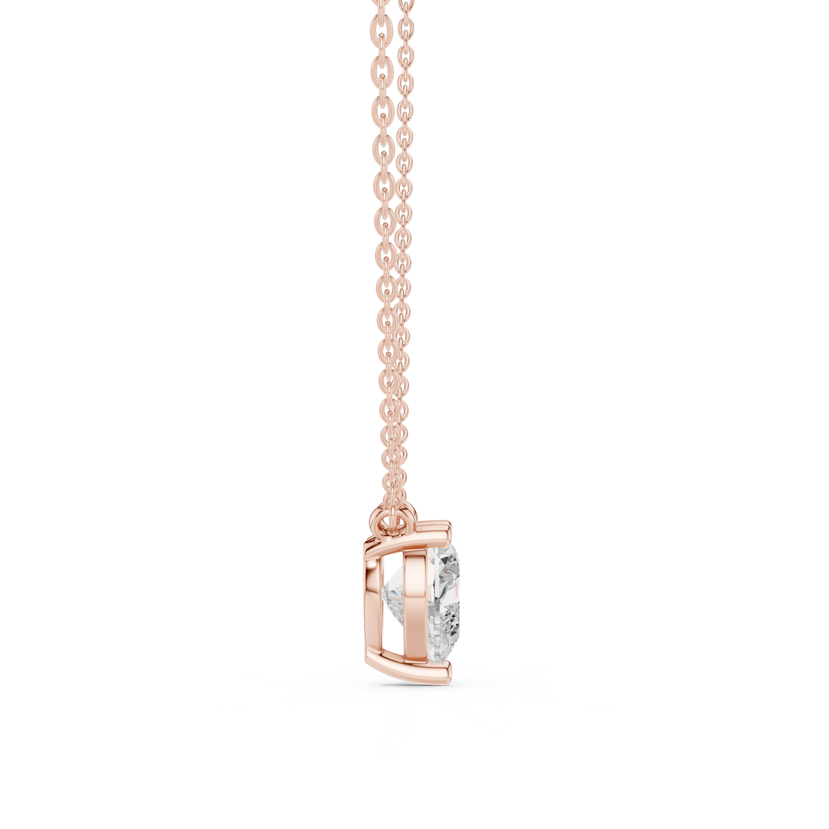 Heart Cut Solitaire Pendant with Center Lab Grown Diamond - View 9