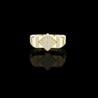 Round Cut Lab Grown Diamond Men's Architectural Vertical Pave Pillar Wedding Ring