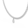 Round Cut Moissanite Diamond Drop Halo Necklace - View 5