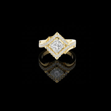 Princess Cut Halo Lab Grown Diamond Square Ring
