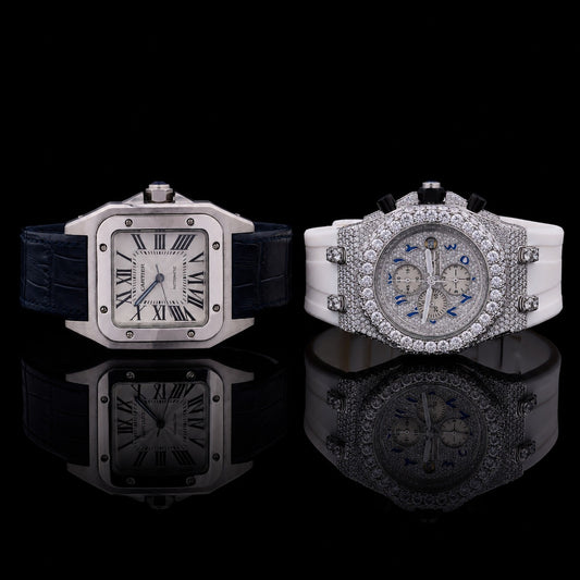 Imperial Moissanite Diamond Chronograph Collection Classic Elegance & Full Pavé Brilliance