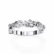 Round Moissanite Diamond Bezel Set Diamond Vine Design Band - View 10
