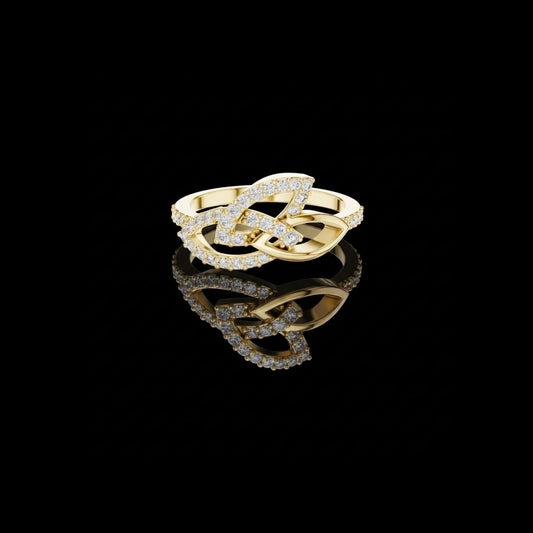 Leaf Vine Moissanite Minimalist Wedding Ring With Pave Band