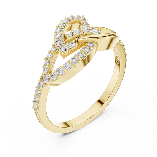 Leaf Vine Moissanite Minimalist Wedding Ring With Pave Band - View 2