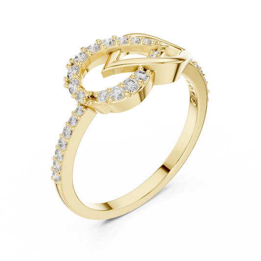 Interlocking Infinity Knot Lab Diamond Ring - View 2
