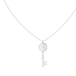 Intricate Filigree Key Solitaire Pendant With Round Moissanite Diamond - View 3