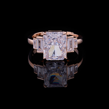 Five Stone Radiant Lab Diamond With Baguette Side stone Anniversary Ring